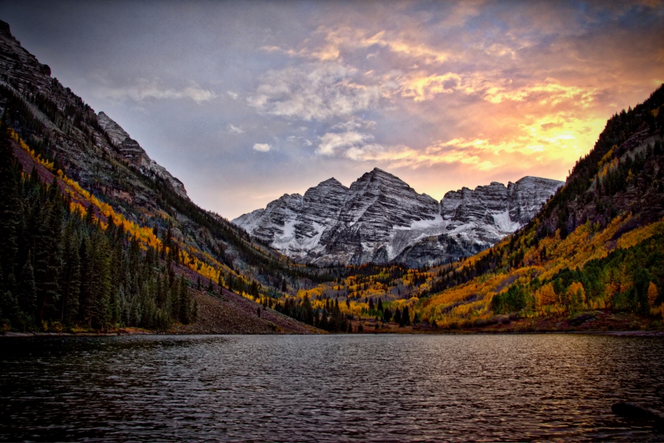 Outdoor shot of a mountain lake in Colorado