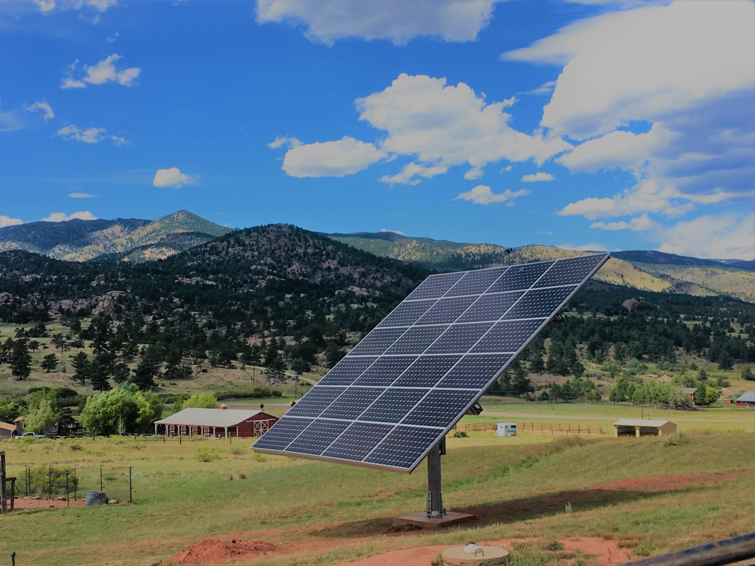 Single outdoor solar tracker installed in remote setting