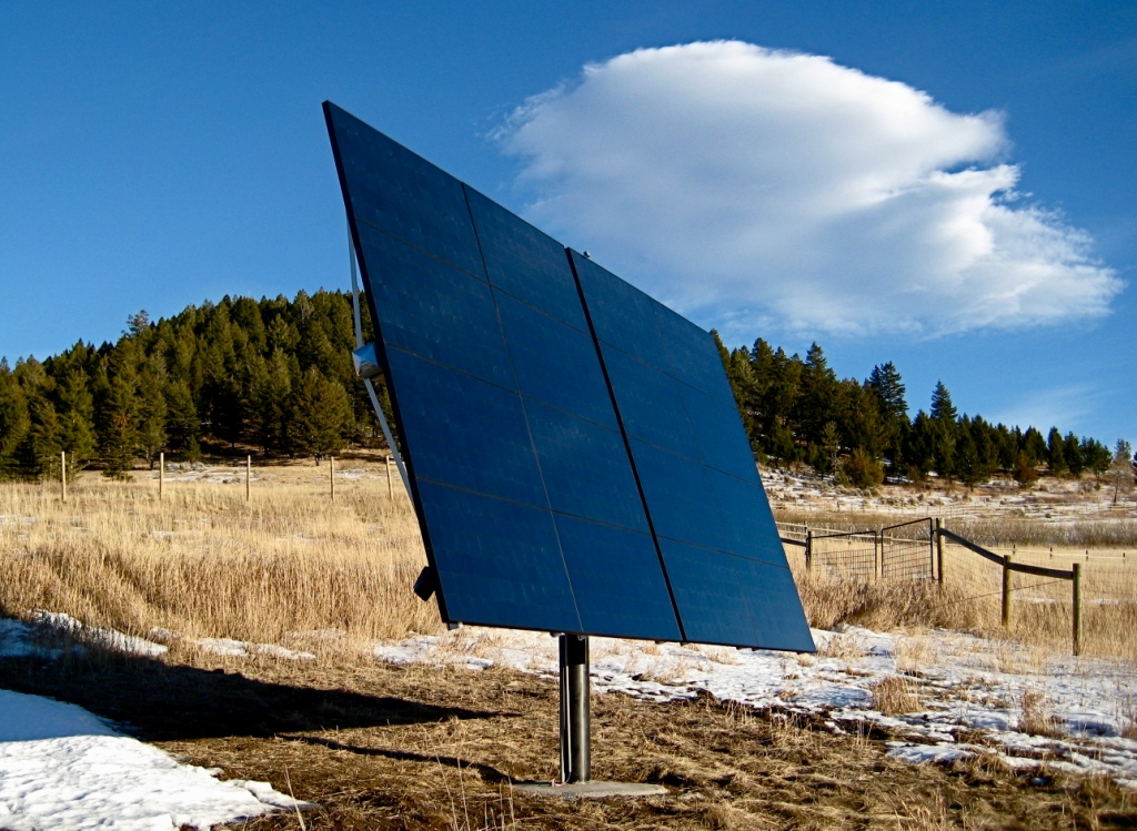 Single outdoor solar Tracker installed in remote setting